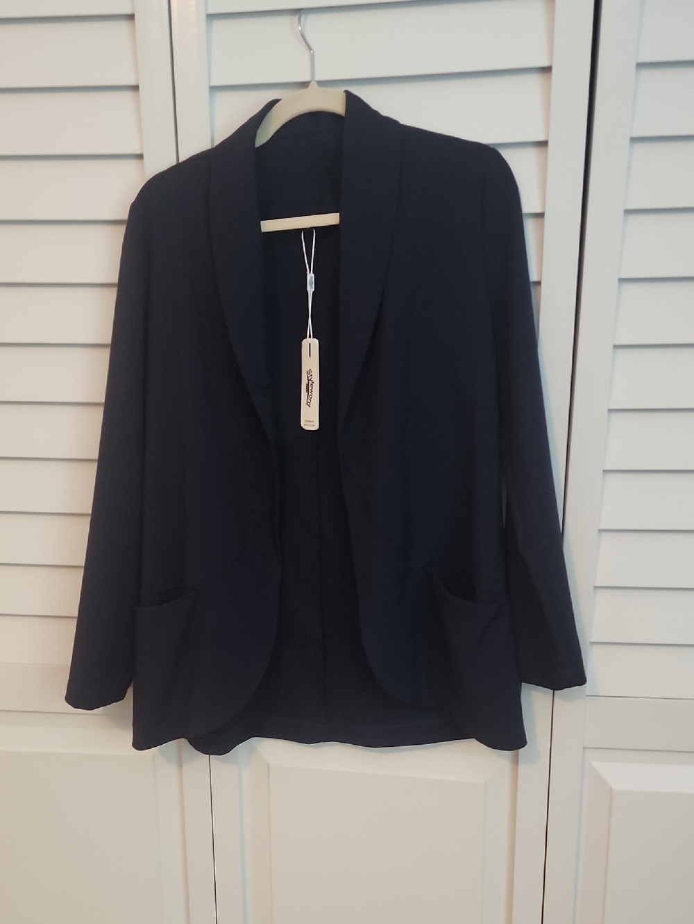 Classic Navy Open-Front Women's Blazer Jacket
